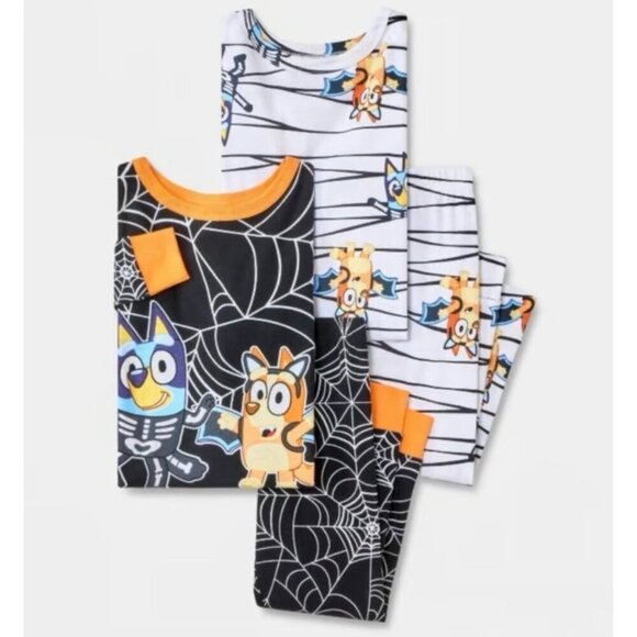 Bluey Other - Toddler Boys' 4pc Bluey Cotton Long Sleeve Halloween Pajama Set Size 2T Or 4